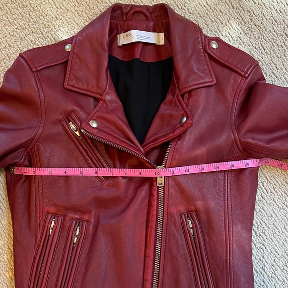 Iro Han burgundy red leather jacket size 40 - Picture 15 of 16